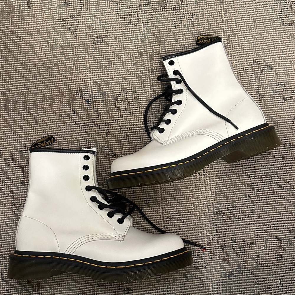 Dr. Martens White Lace Up Boots size 7